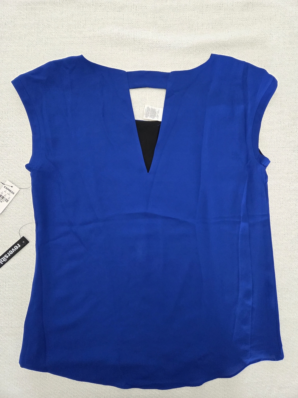 Express Royal Blue Cap-Sleeve Shell Top - Picture 3 of 5